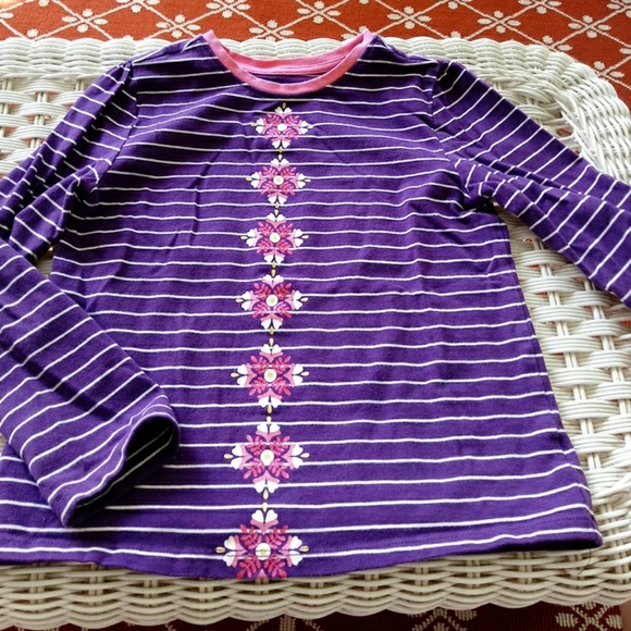 J. Khaki Other - Cute glitter purple & white striped long sleeve